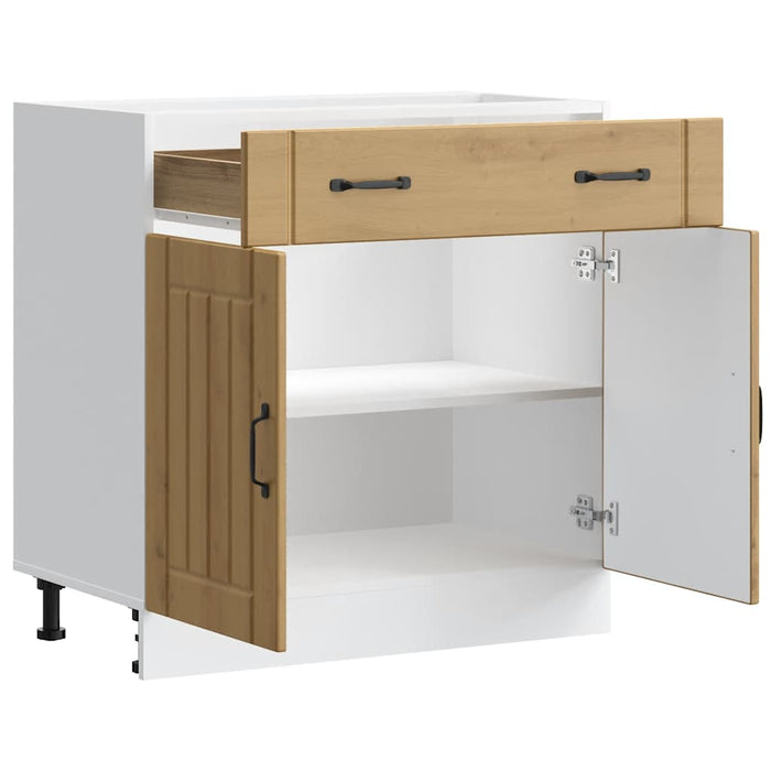 Base da Cucina Lucca Rovere Artigianale in Legno Multistrato 853746