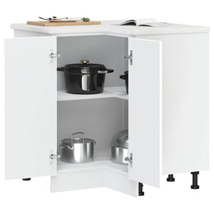 Mobile Base ad Angolo Cucina Lucca Bianco in Legno Multistrato 853747