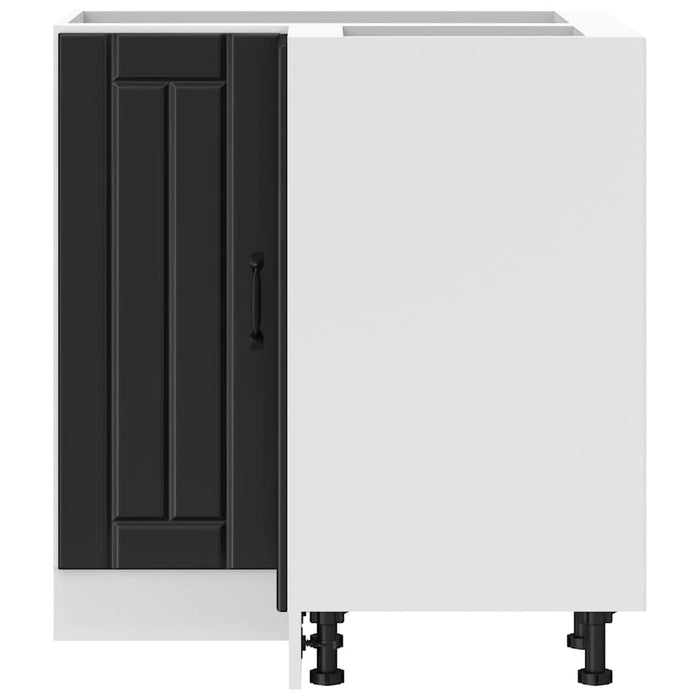 Mobile Base ad Angolo Cucina-Base ad Angolo Cucina Lucca Nero in Legno Multistrato