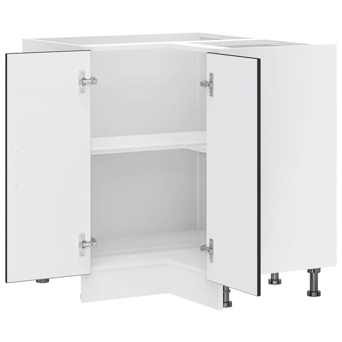 Mobile Base ad Angolo Cucina Lucca Nero in Legno Multistrato 853748