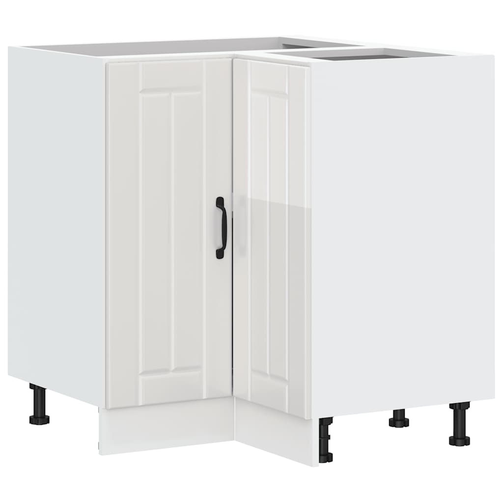 Mobile Base ad Angolo Cucina Lucca Bianco Lucido in Truciolato 853749