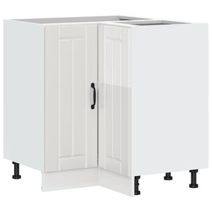 Mobile Base ad Angolo Cucina Lucca Bianco Lucido in Truciolato 853749