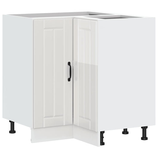 Mobile Base ad Angolo Cucina Lucca Bianco Lucido in Truciolato 853749