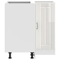 Mobile Base ad Angolo Cucina Lucca Bianco Lucido in Truciolato 853749