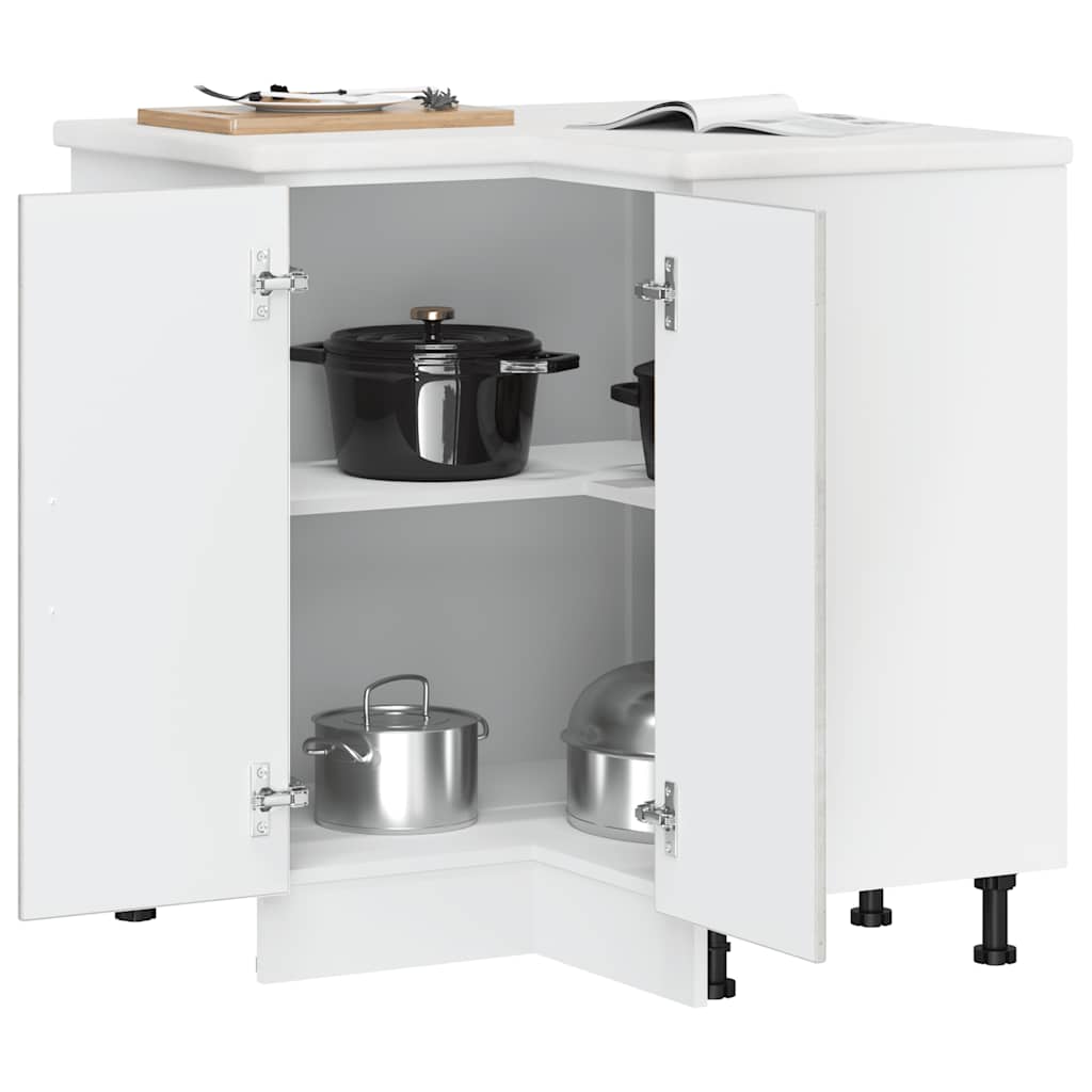 Mobile Base ad Angolo Cucina Lucca Grigio Cemento in Truciolato 853751
