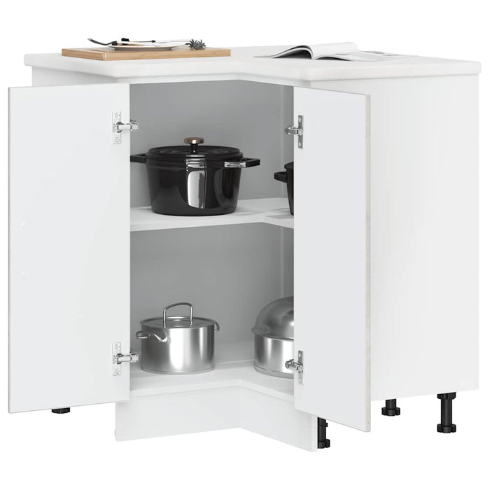 Mobile Base ad Angolo Cucina Lucca Grigio Cemento in Truciolato 853751