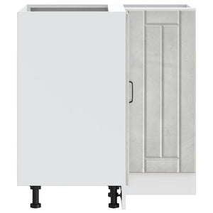 Mobile Base ad Angolo Cucina Lucca Grigio Cemento in Truciolato 853751