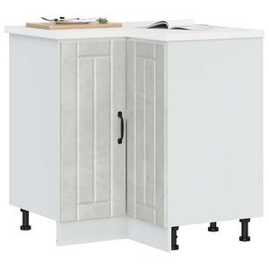 Mobile Base ad Angolo Cucina Lucca Grigio Cemento in Truciolato 853751