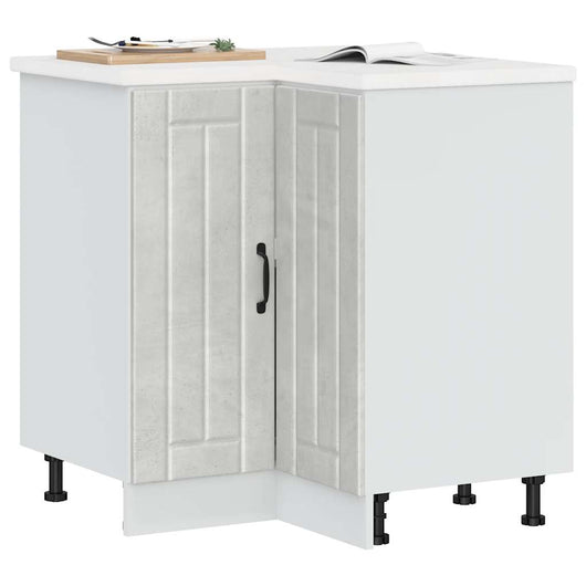 vidaXL Mobile Base ad Angolo Cucina Lucca Grigio Cemento in Truciolato