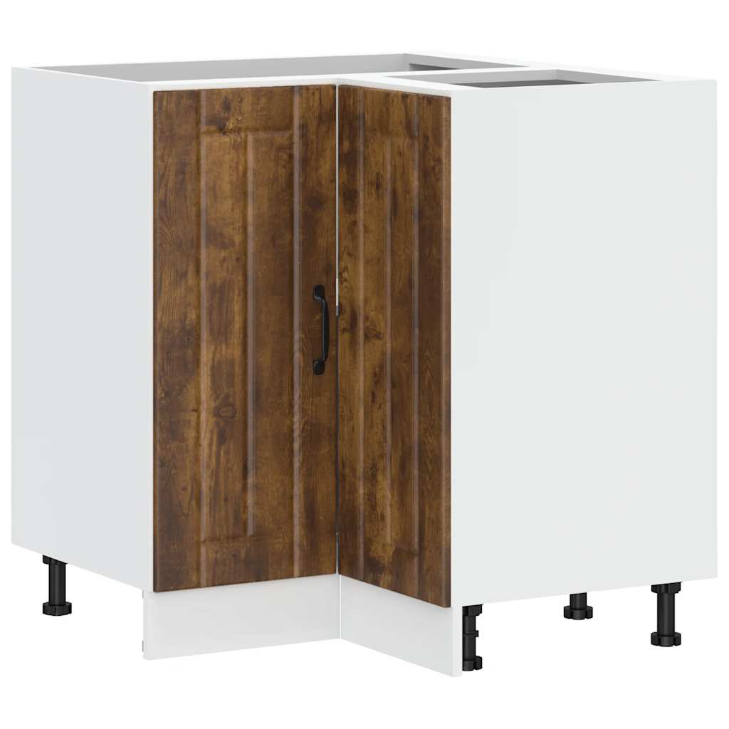 vidaXL Mobile Base ad Angolo Cucina Lucca Rovere Fumo in Truciolato