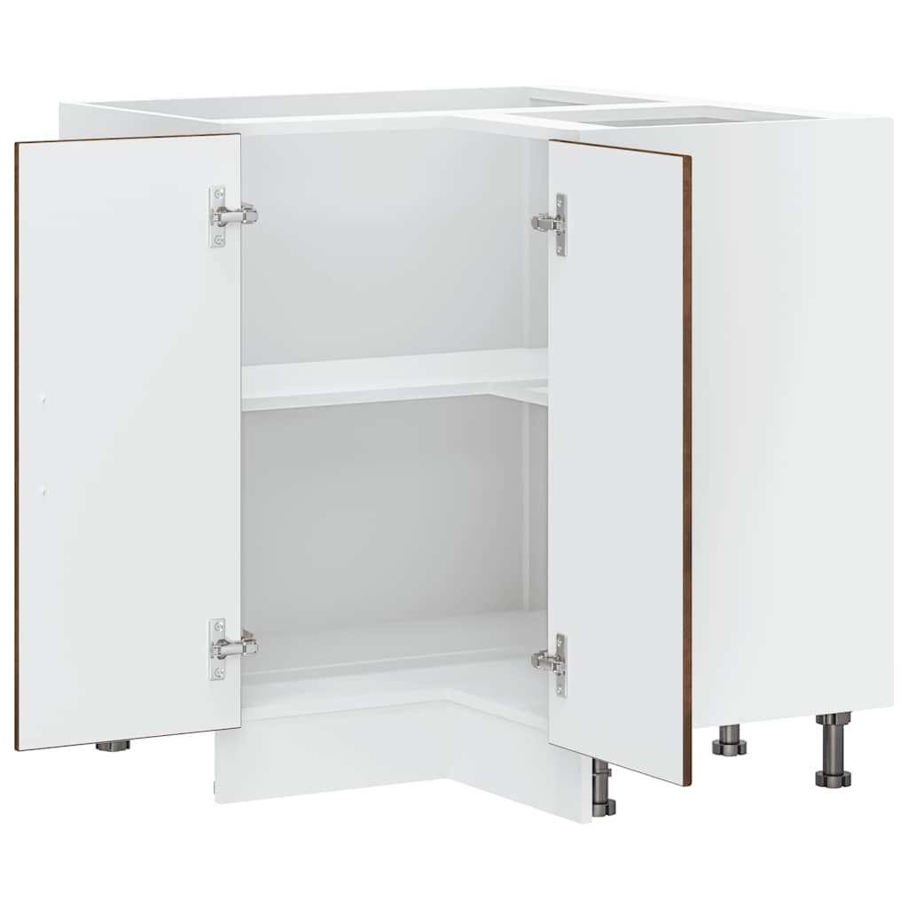 vidaXL Mobile Base ad Angolo Cucina Lucca Rovere Fumo in Truciolato