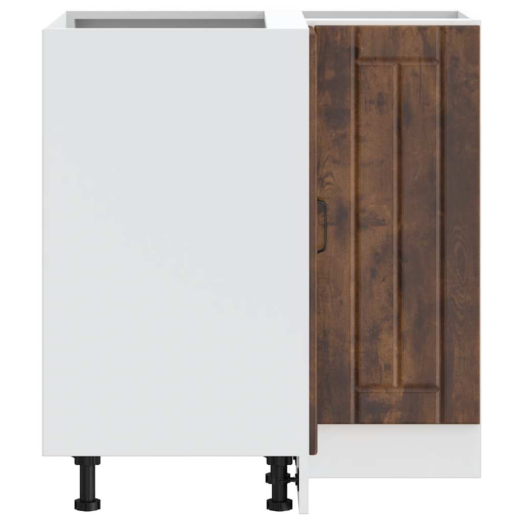 vidaXL Mobile Base ad Angolo Cucina Lucca Rovere Fumo in Truciolato