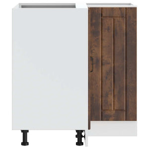 vidaXL Mobile Base ad Angolo Cucina Lucca Rovere Fumo in Truciolato