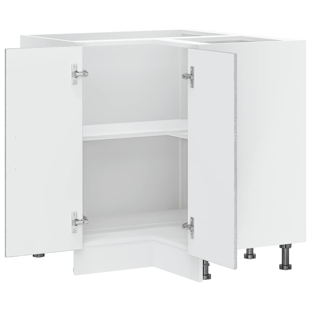 Mobile Base ad Angolo Cucina-Base ad Angolo Cucina Lucca Grigio Sonoma in Truciolato