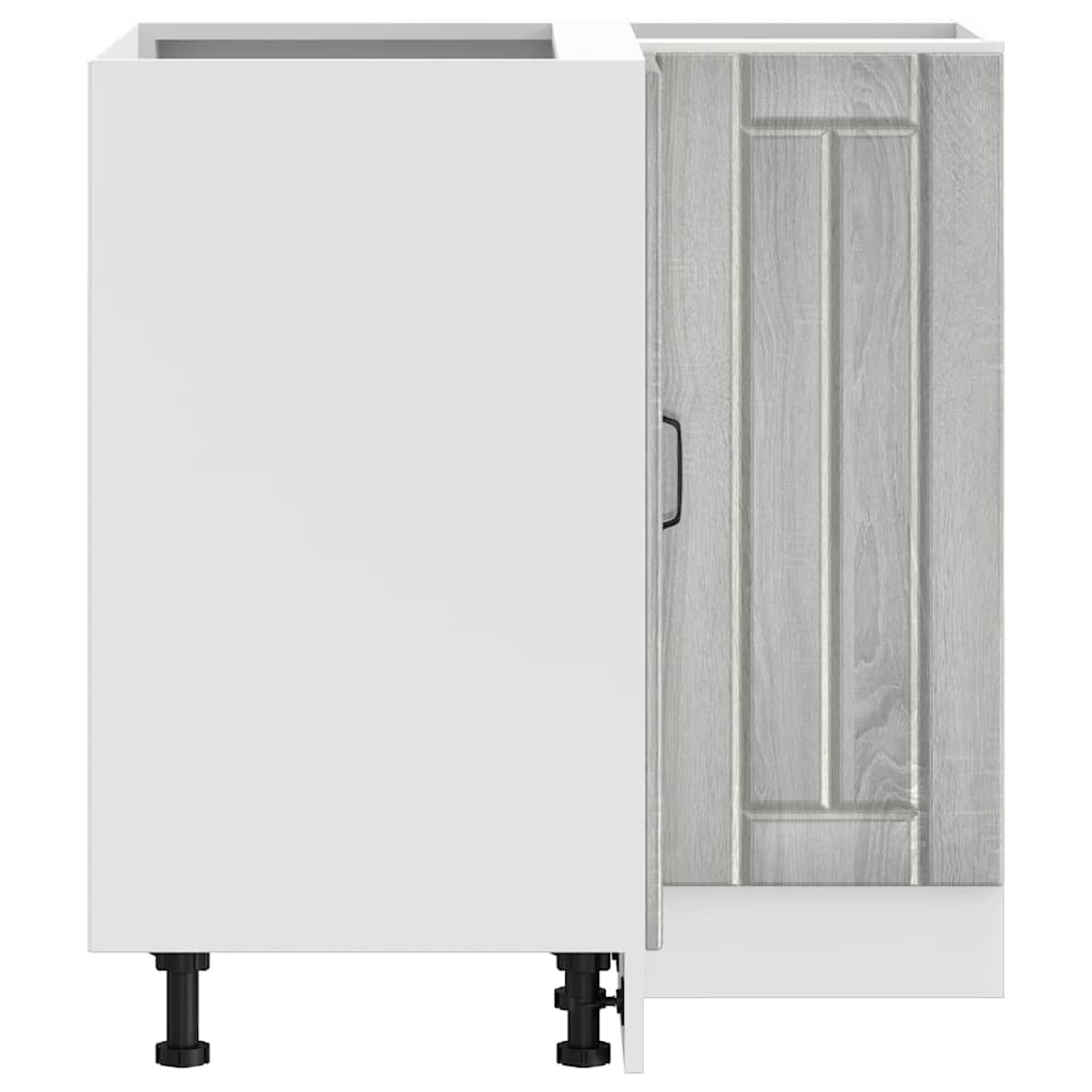 Mobile Base ad Angolo Cucina-Base ad Angolo Cucina Lucca Grigio Sonoma in Truciolato