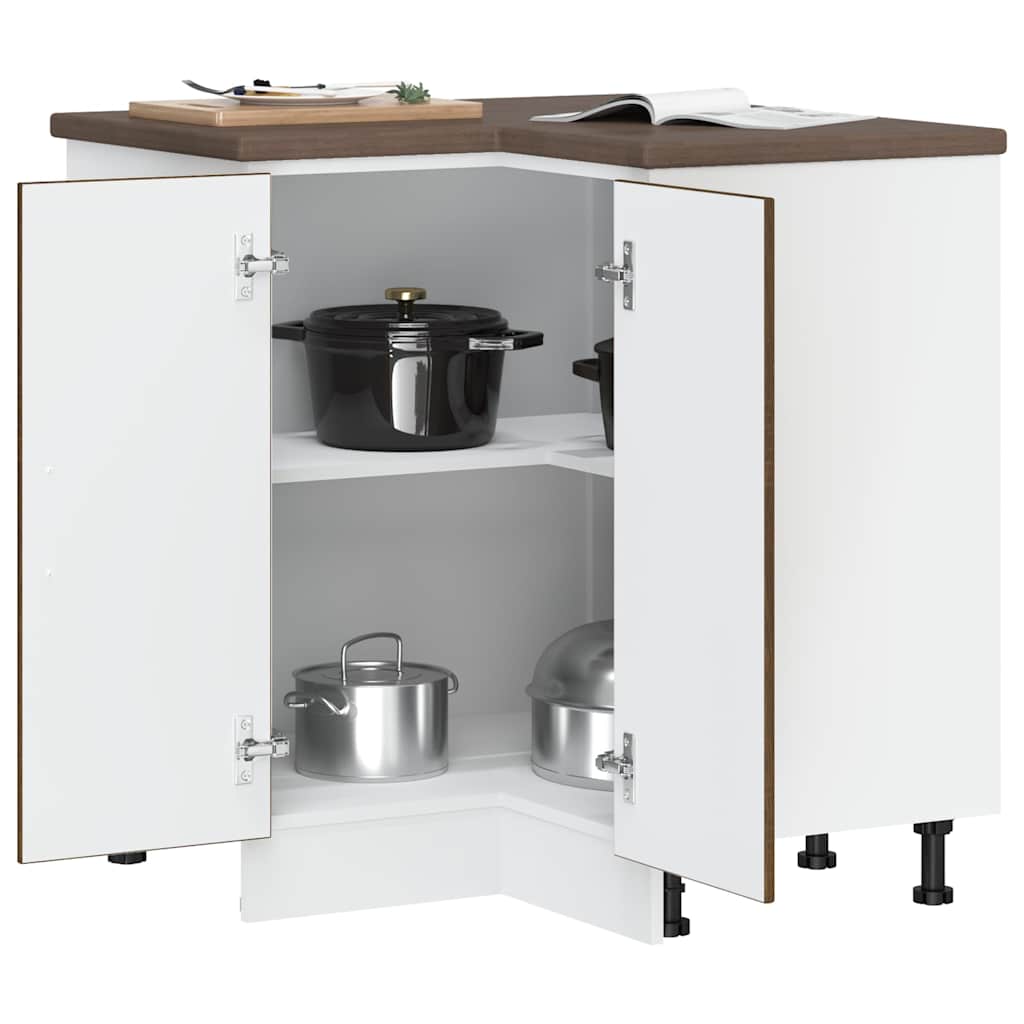 Mobile Base ad Angolo Cucina Lucca Rovere Marrone in Truciolato 853754
