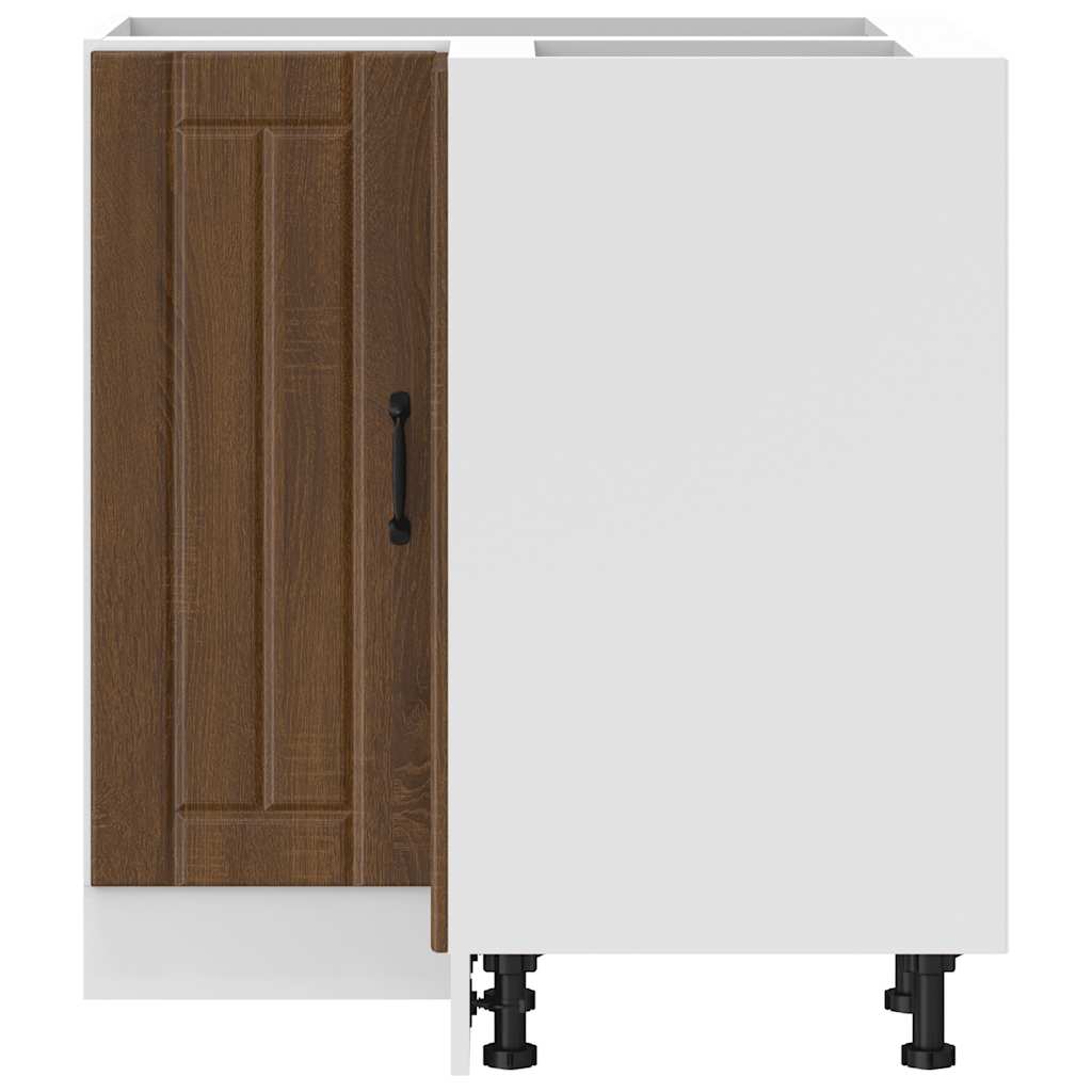 Mobile Base ad Angolo Cucina Lucca Rovere Marrone in Truciolato 853754