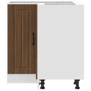 Mobile Base ad Angolo Cucina-Base ad Angolo Cucina Lucca Rovere Marrone in Truciolato