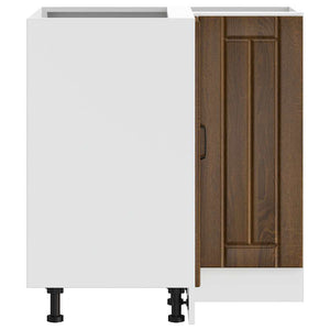 Mobile Base ad Angolo Cucina-Base ad Angolo Cucina Lucca Rovere Marrone in Truciolato