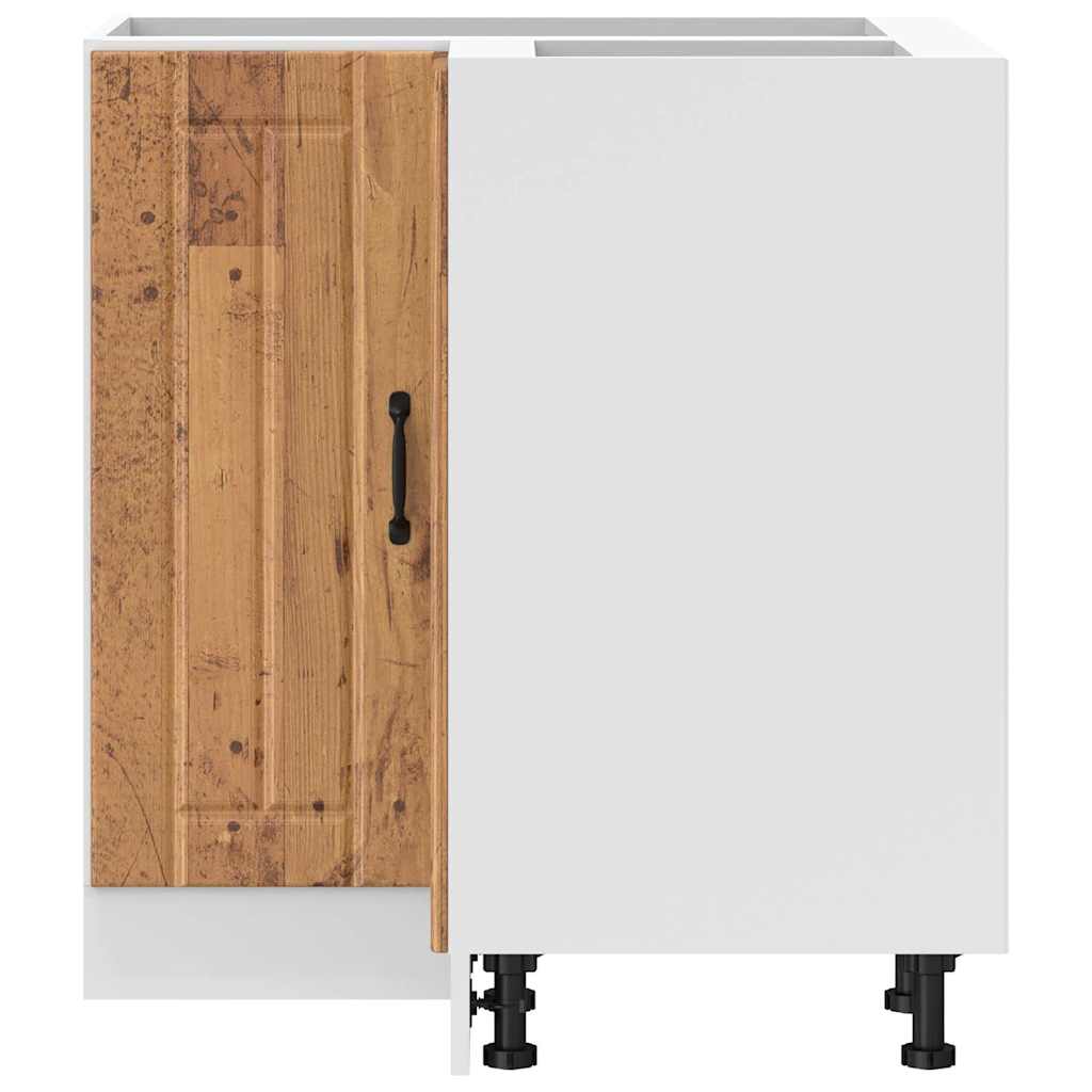 Mobile Base ad Angolo Cucina-Base ad Angolo Cucina Lucca Legno Antico in Truciolato