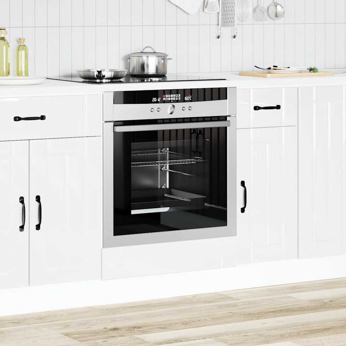 vidaXL Armadio Forno Lucca Bianco Lucido in Legno Multistrato