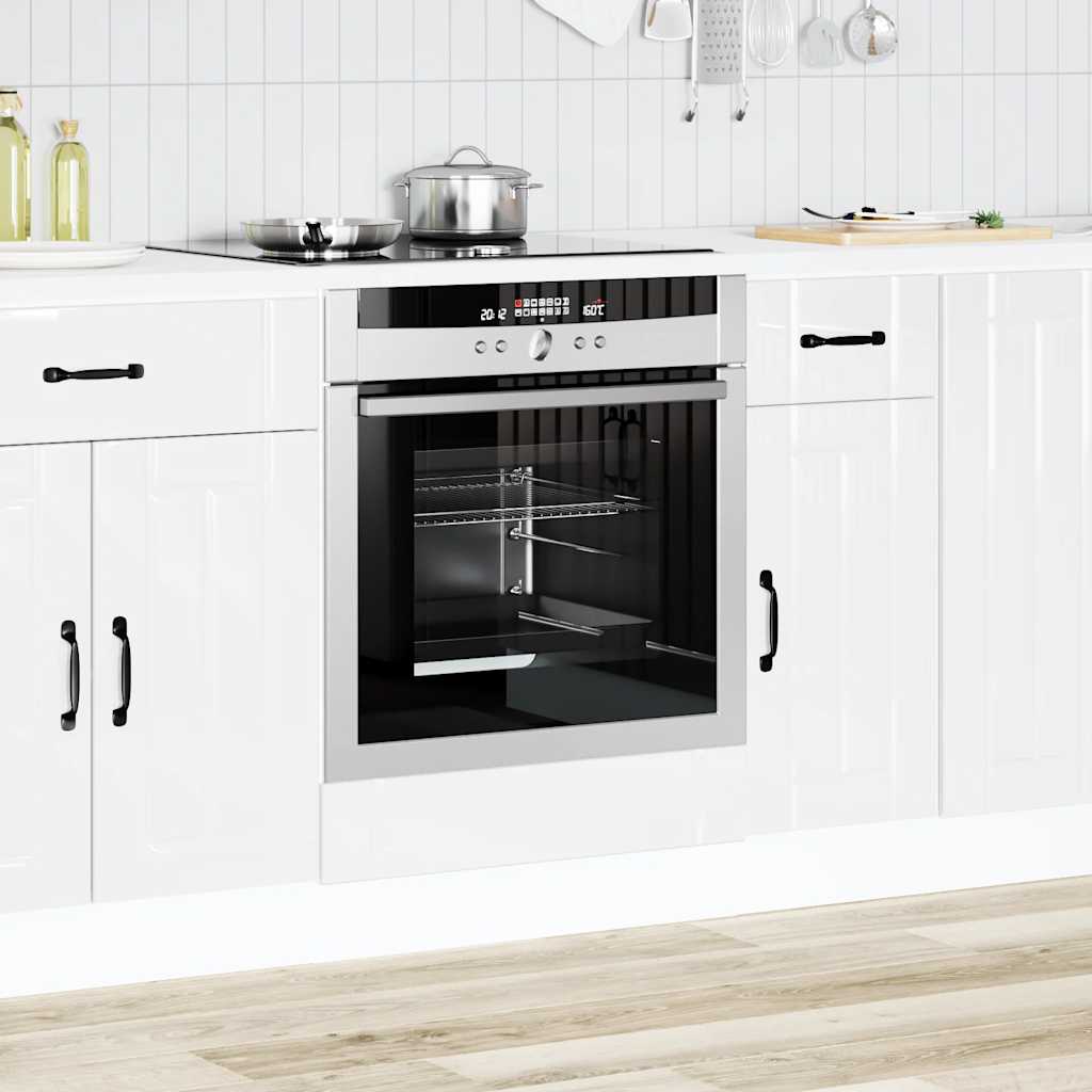 Armadio Forno Lucca Bianco Lucido in Legno Multistrato 853759