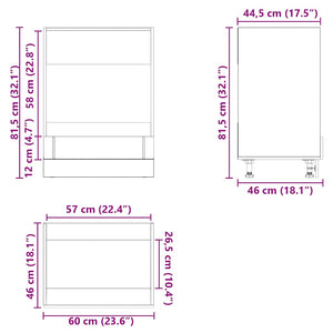 Armadio Forno Lucca Grigio Cemento in Legno Multistrato 853761
