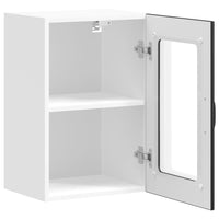 Pensile da Cucina con Porta in Vetro-Mobile Cucina da Parete Lucca Nero