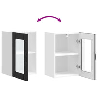 Pensile da Cucina con Porta in Vetro Lucca Nero 853768