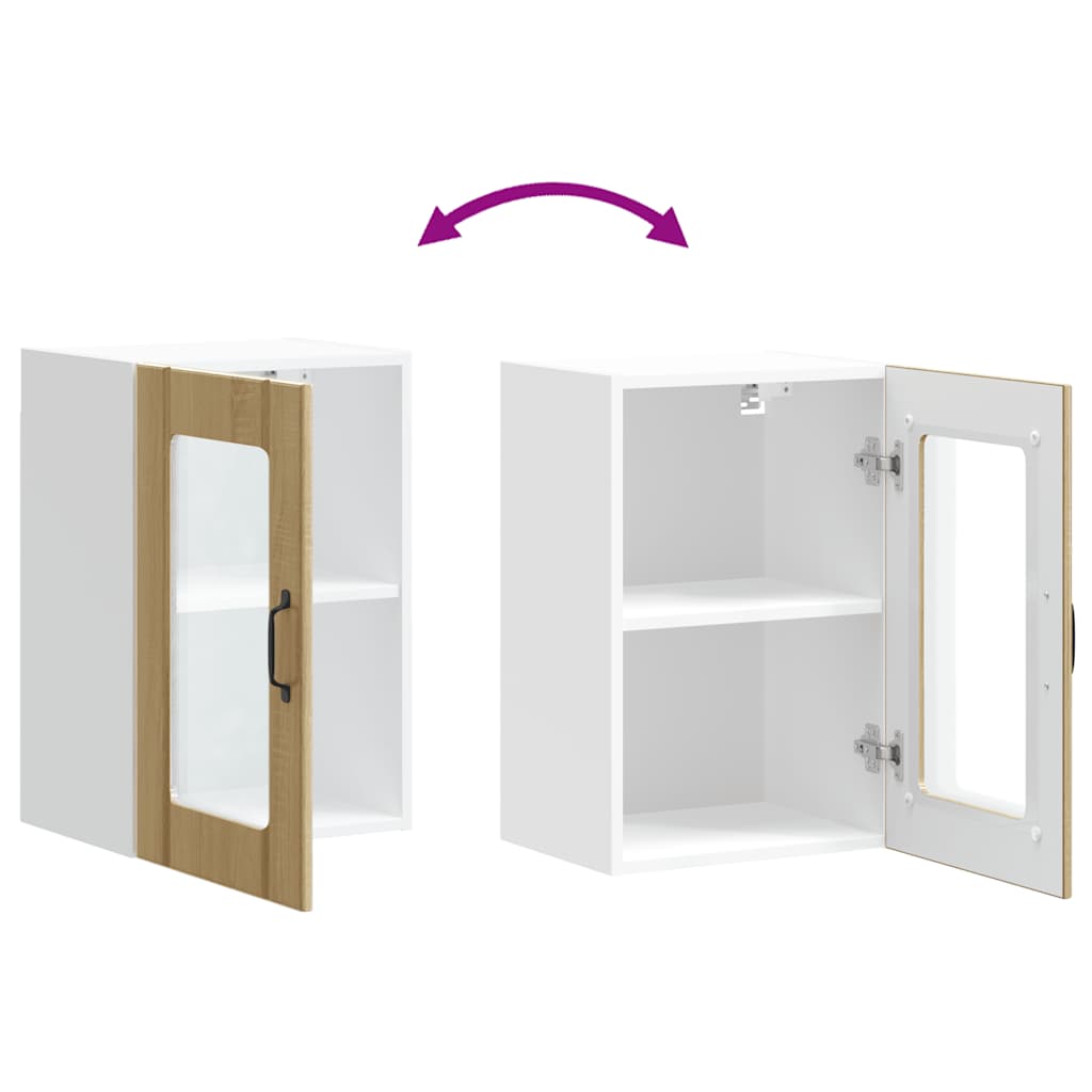 Pensile da Cucina con Porta in Vetro Lucca Rovere Sonoma 853770