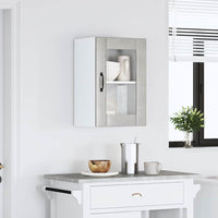 Pensile da Cucina con Porta in Vetro Lucca Grigio Cemento 853771