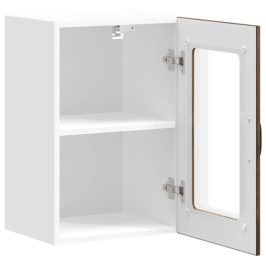 Pensile da Cucina con Porta in Vetro Lucca Rovere Fumo 853772