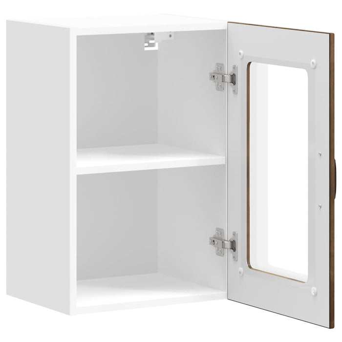 Pensile da Cucina con Porta in Vetro Lucca Rovere Fumo 853772