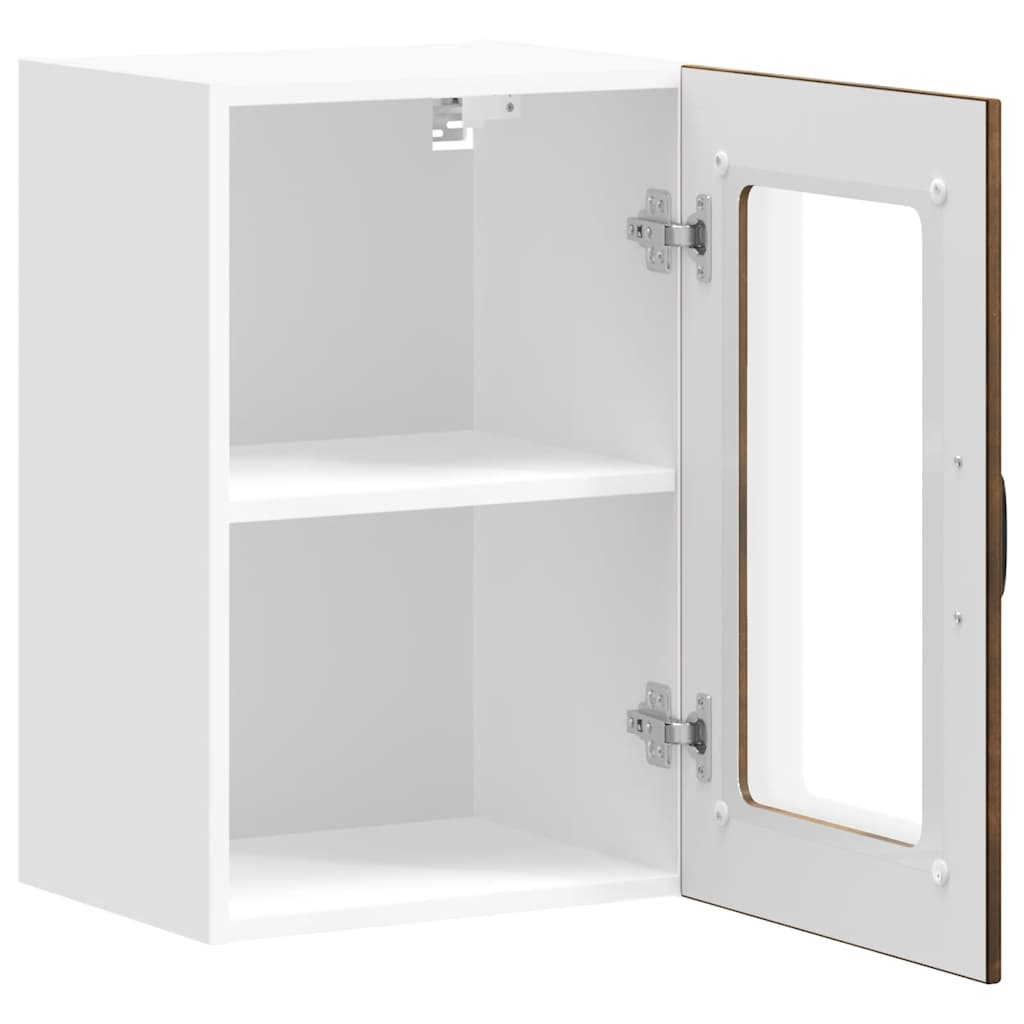 Pensile da Cucina con Porta in Vetro Lucca Rovere Fumo 853772