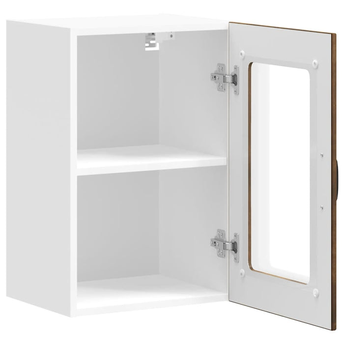 Pensile da Cucina con Porta in Vetro Lucca Rovere Fumo 853772