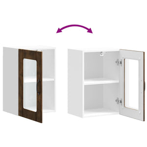 Pensile da Cucina con Porta in Vetro Lucca Rovere Fumo 853772