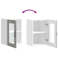 Pensile da Cucina con Porta in Vetro Lucca Grigio Sonoma 853773