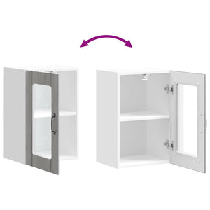 Pensile da Cucina con Porta in Vetro Lucca Grigio Sonoma 853773