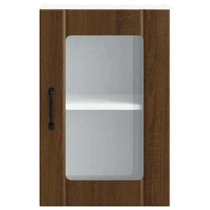 Pensile da Cucina con Porta in Vetro Lucca Rovere Marrone 853774