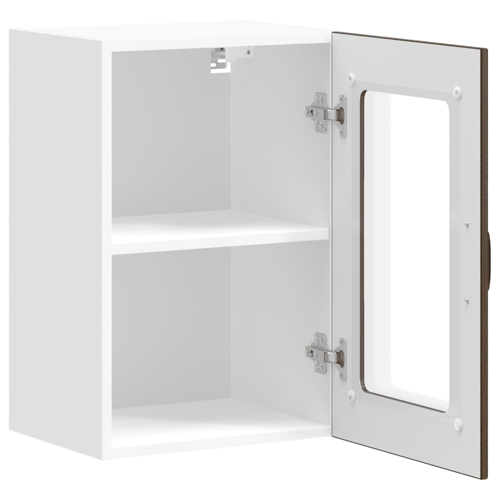 Pensile da Cucina con Porta in Vetro Lucca Rovere Marrone 853774