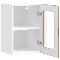 Pensile da Cucina con Porta in Vetro-Mobile Cucina da Parete Lucca Legno Antico