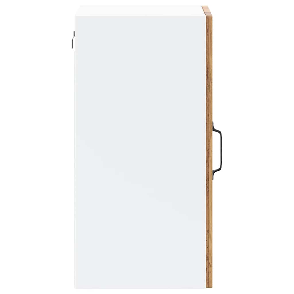 Pensile da Cucina con Porta in Vetro-Mobile Cucina da Parete Lucca Legno Antico