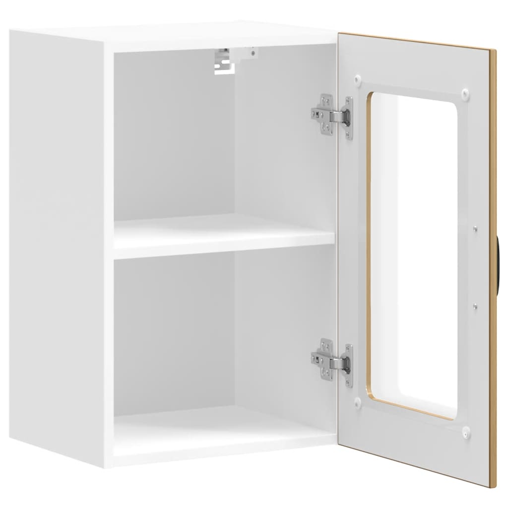 Pensile da Cucina con Porta in Vetro-Mobile Cucina da Parete Lucca Rovere Artigianale 875606