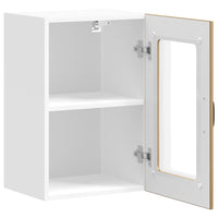 Pensile da Cucina con Porta in Vetro-Mobile Cucina da Parete Lucca Rovere Artigianale 875606