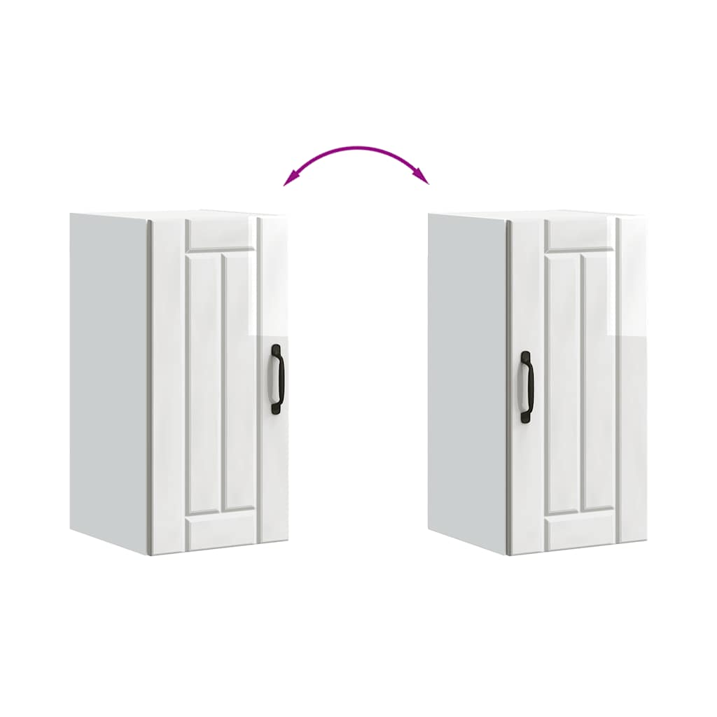 vidaXL Pensile da Cucina Lucca Bianco Lucido in Legno Multistrato