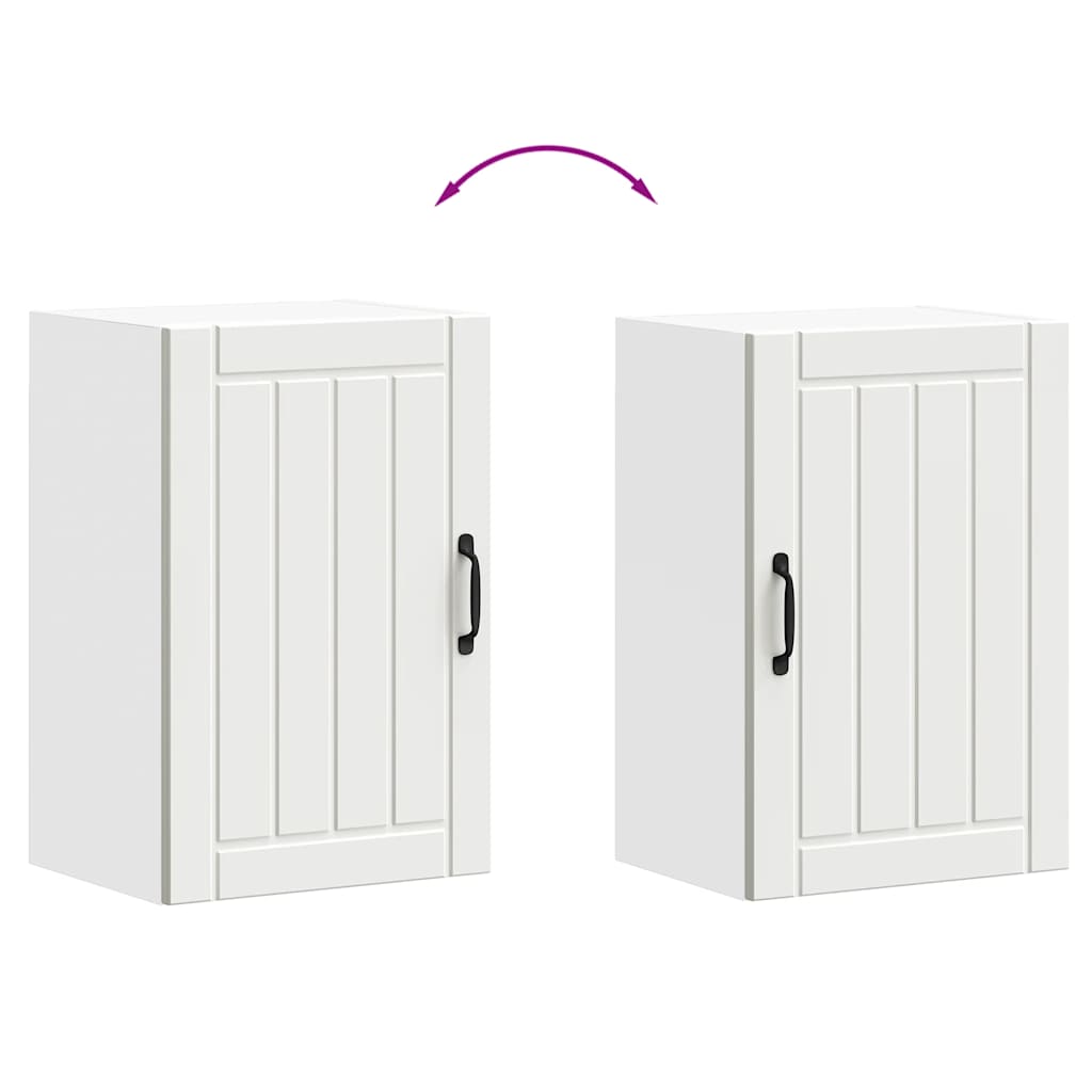 Pensile da Cucina-Mobile Cucina da Parete Lucca Bianco in Legno Multistrato 369206