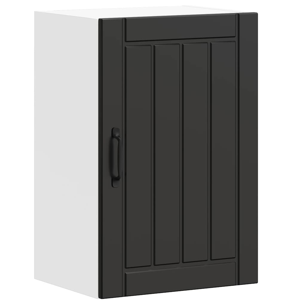 Pensile da Cucina-Mobile Cucina da Parete Lucca Nero in Legno Multistrato 300956