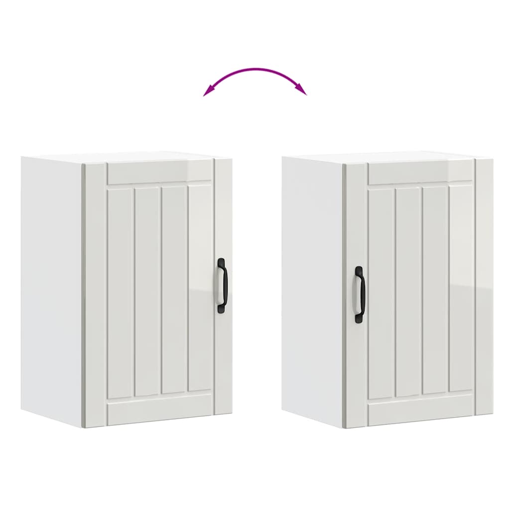 Pensile da Cucina Lucca Bianco Lucido in Legno Multistrato 853789