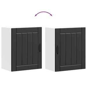 Pensile da Cucina-Mobile Cucina da Parete Lucca Nero in Legno Multistrato 593576