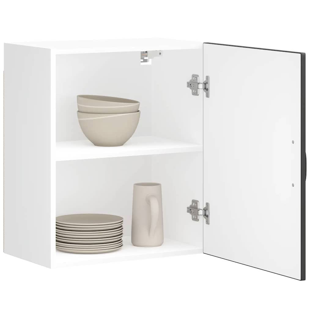 Pensile da Cucina-Mobile Cucina da Parete Lucca Nero in Legno Multistrato 593576